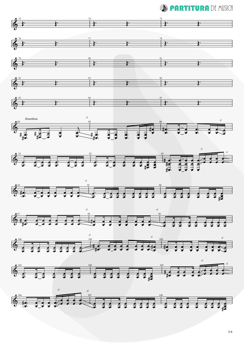 Partitura de musica de Guitarra Elétrica - Orestes | A Perfect Circle | Mer de Noms 2000 - pag 3