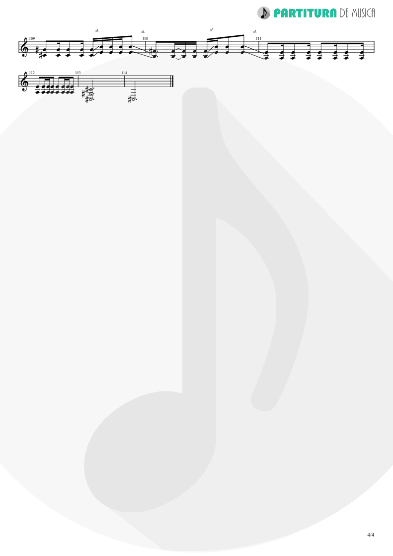 Partitura de musica de Guitarra Elétrica - Orestes | A Perfect Circle | Mer de Noms 2000 - pag 4