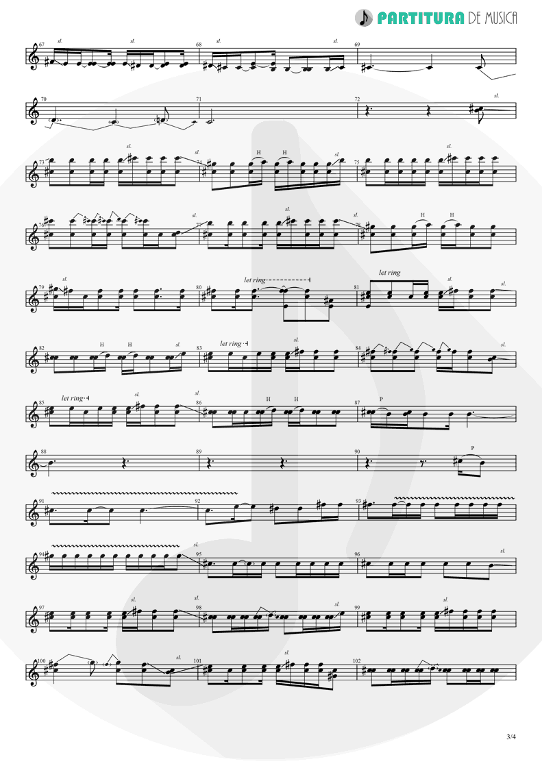 Partitura de musica de Guitarra Elétrica - Orestes | A Perfect Circle | Mer de Noms 2000 - pag 3