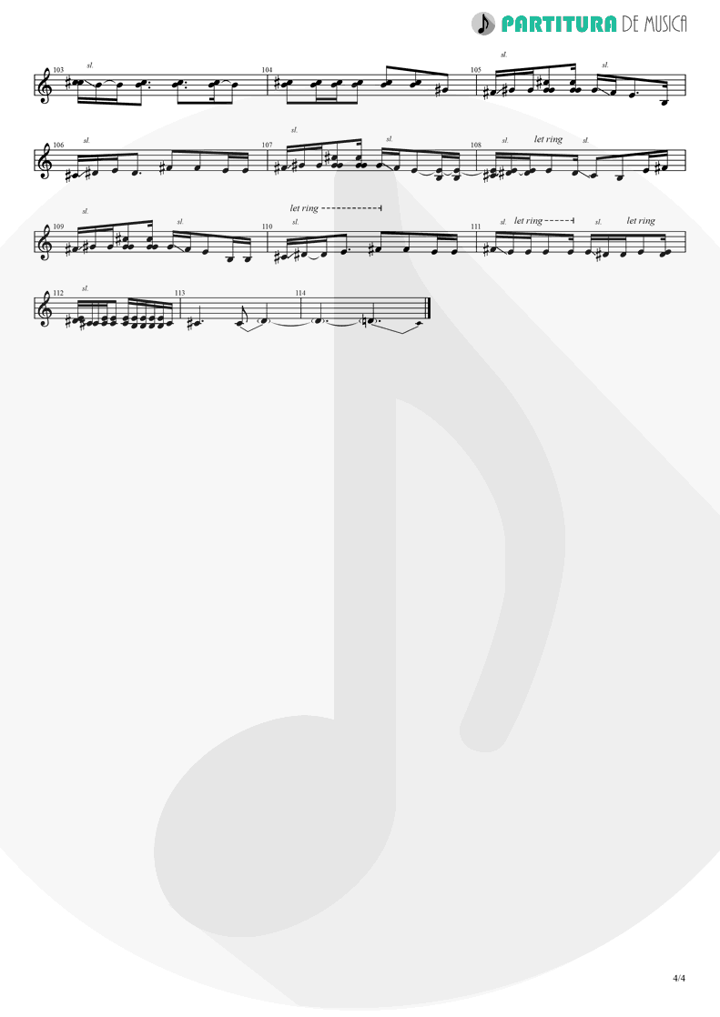 Partitura de musica de Guitarra Elétrica - Orestes | A Perfect Circle | Mer de Noms 2000 - pag 4