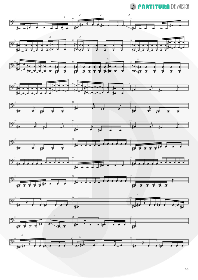 Partitura de musica de Baixo Elétrico - The Hollow | A Perfect Circle | Mer de Noms 2000 - pag 2