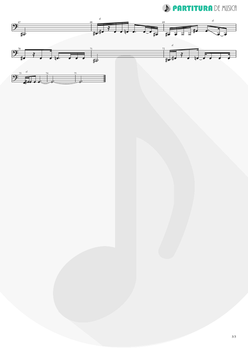 Partitura de musica de Baixo Elétrico - The Hollow | A Perfect Circle | Mer de Noms 2000 - pag 3