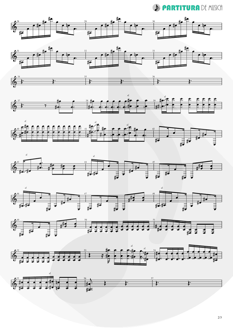 Partitura de musica de Guitarra Elétrica - The Hollow | A Perfect Circle | Mer de Noms 2000 - pag 2