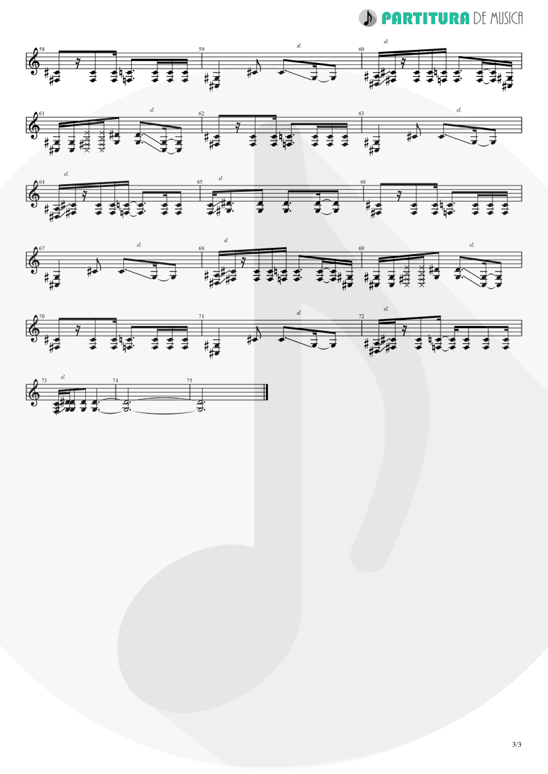 Partitura de musica de Guitarra Elétrica - The Hollow | A Perfect Circle | Mer de Noms 2000 - pag 3