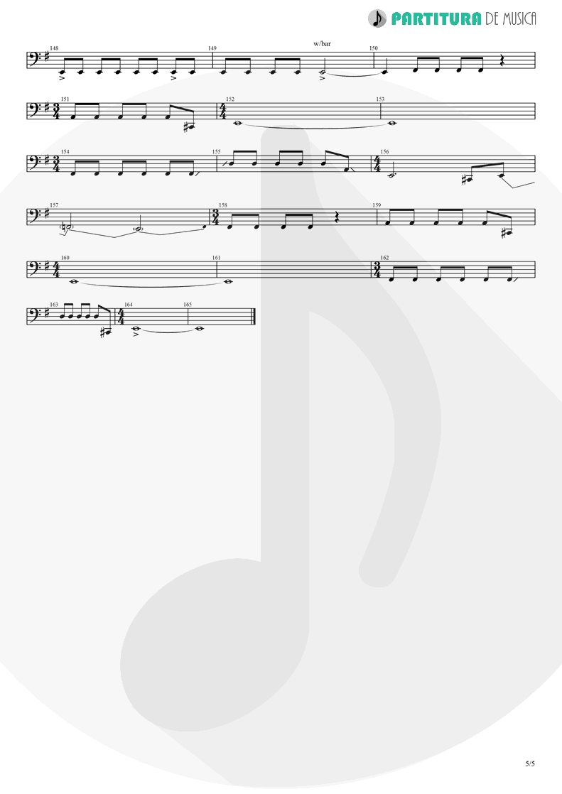 Partitura de musica de Baixo Elétrico - Thinking Of You | A Perfect Circle | Mer de Noms 2000 - pag 5