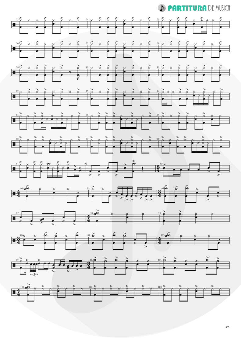 Partitura de musica de Bateria - Thinking Of You | A Perfect Circle | Mer de Noms 2000 - pag 3