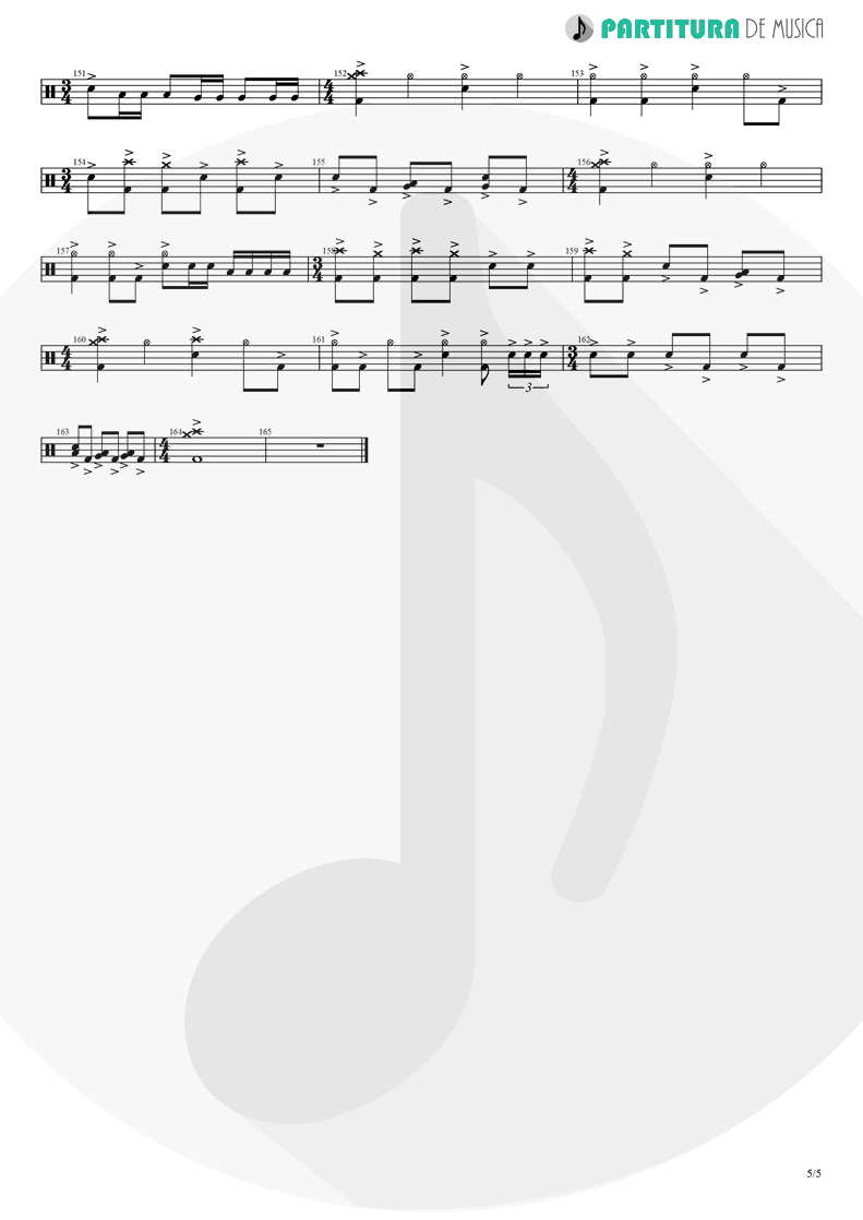 Partitura de musica de Bateria - Thinking Of You | A Perfect Circle | Mer de Noms 2000 - pag 5