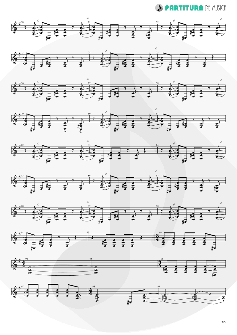 Partitura de musica de Guitarra Elétrica - Thinking Of You | A Perfect Circle | Mer de Noms 2000 - pag 3