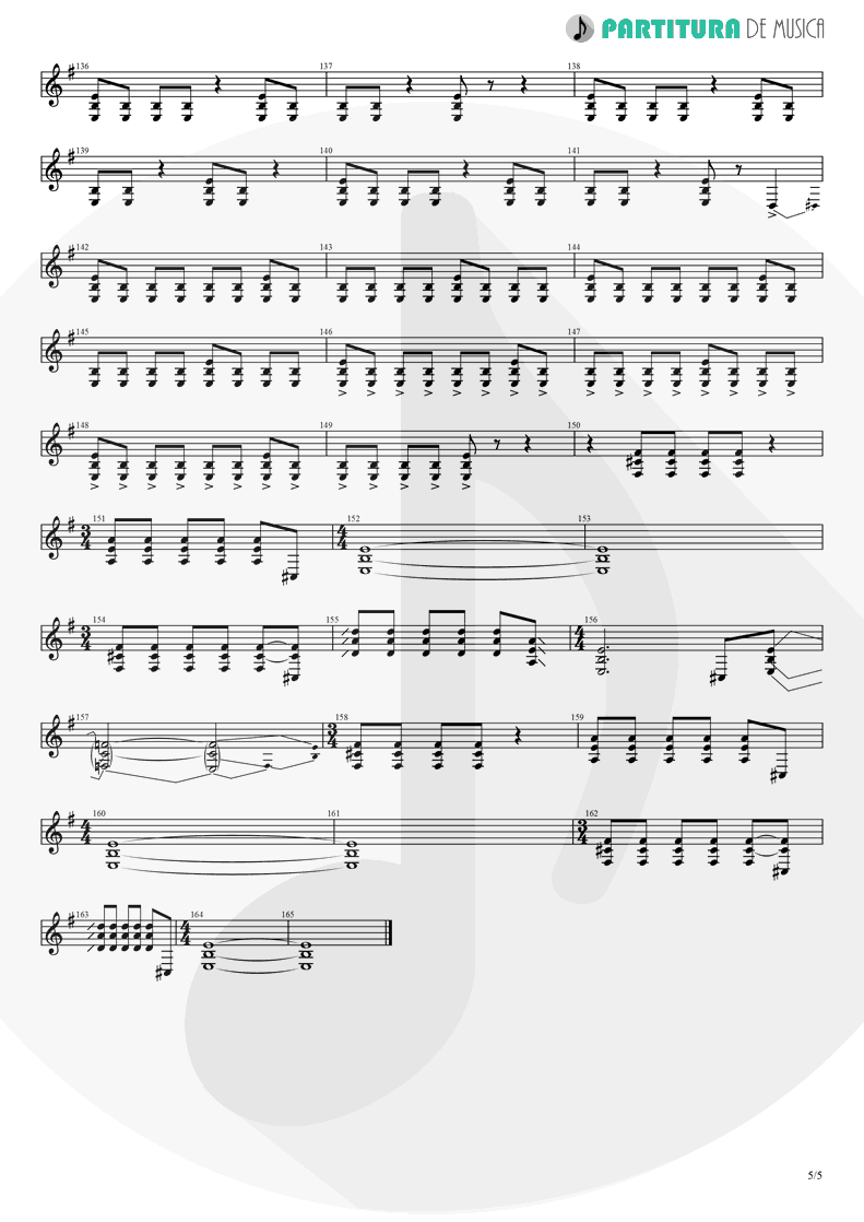 Partitura de musica de Guitarra Elétrica - Thinking Of You | A Perfect Circle | Mer de Noms 2000 - pag 5