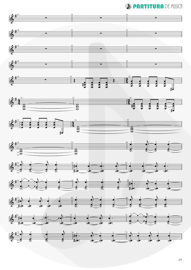 Partitura de musica de Guitarra Elétrica - Thinking Of You | A Perfect Circle | Mer de Noms 2000 - pag 2