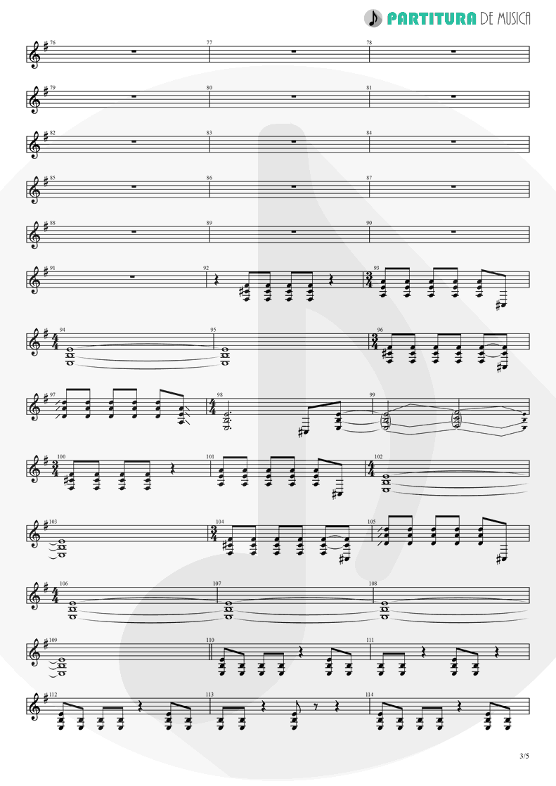 Partitura de musica de Guitarra Elétrica - Thinking Of You | A Perfect Circle | Mer de Noms 2000 - pag 3