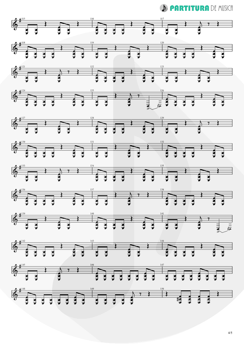 Partitura de musica de Guitarra Elétrica - Thinking Of You | A Perfect Circle | Mer de Noms 2000 - pag 4