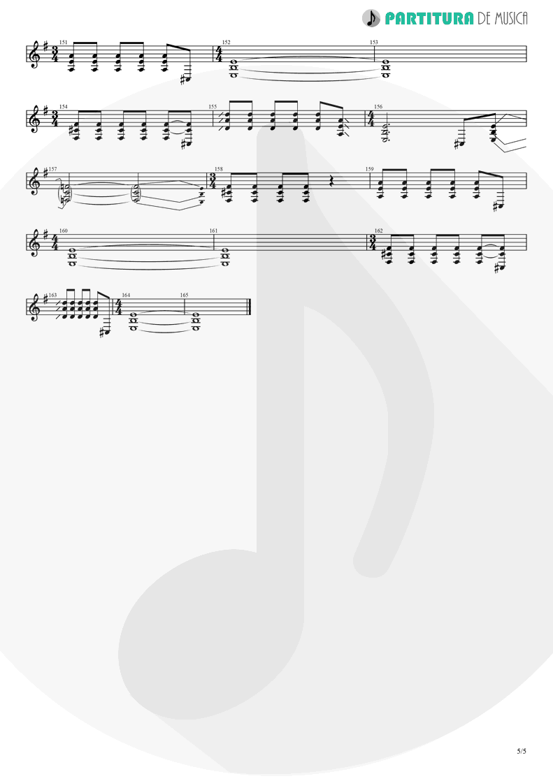 Partitura de musica de Guitarra Elétrica - Thinking Of You | A Perfect Circle | Mer de Noms 2000 - pag 5