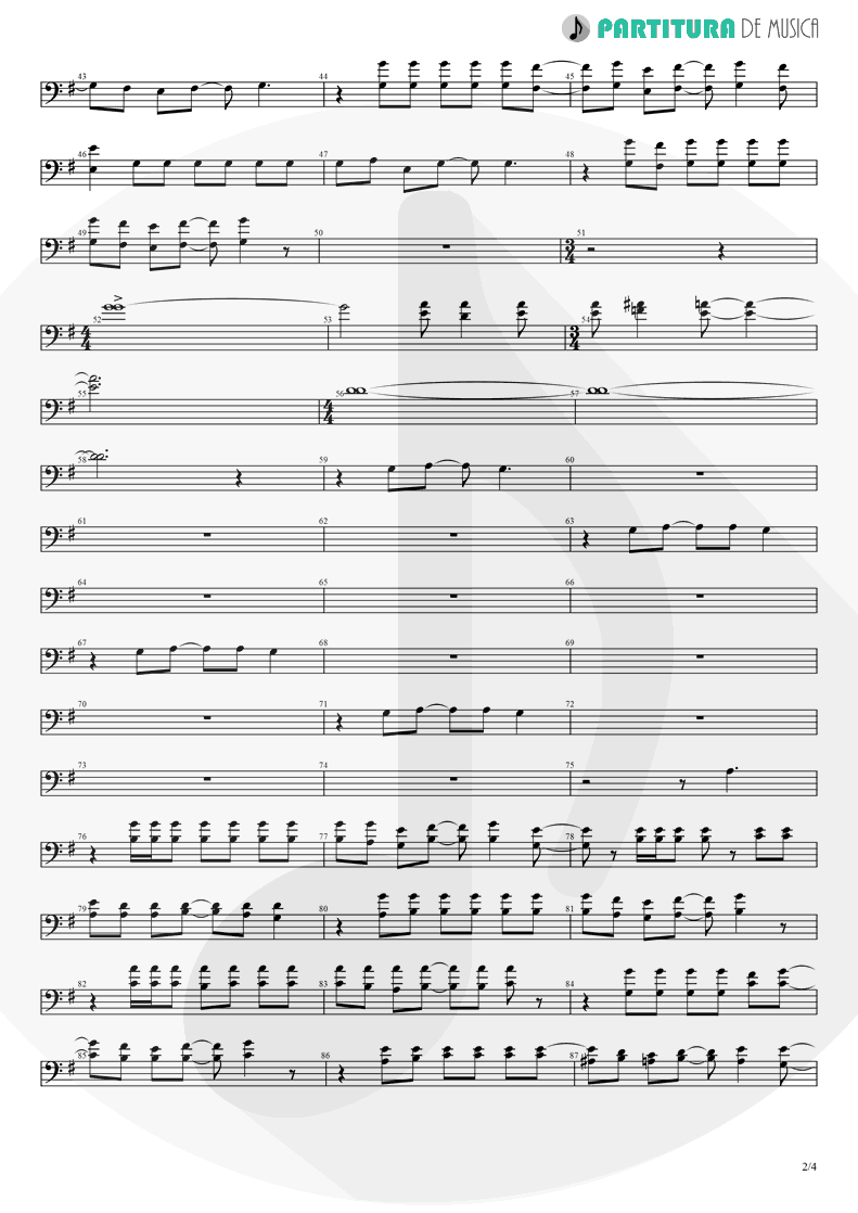 Partitura de musica de Violino - Thinking Of You | A Perfect Circle | Mer de Noms 2000 - pag 2