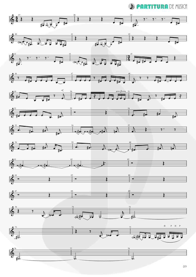 Partitura de musica de Clarinete - The Outsider | A Perfect Circle | Thirteenth Step 2003 - pag 2