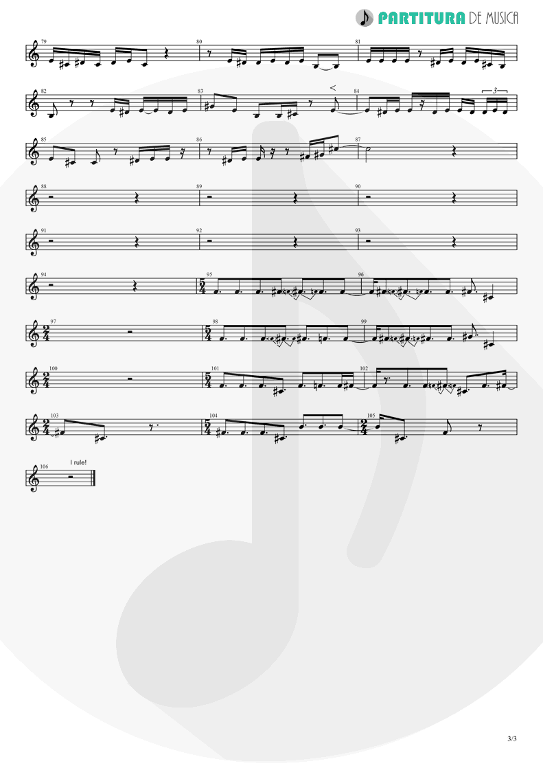 Partitura de musica de Clarinete - The Outsider | A Perfect Circle | Thirteenth Step 2003 - pag 3