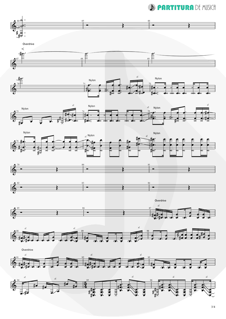 Partitura de musica de Guitarra Elétrica - The Outsider | A Perfect Circle | Thirteenth Step 2003 - pag 3