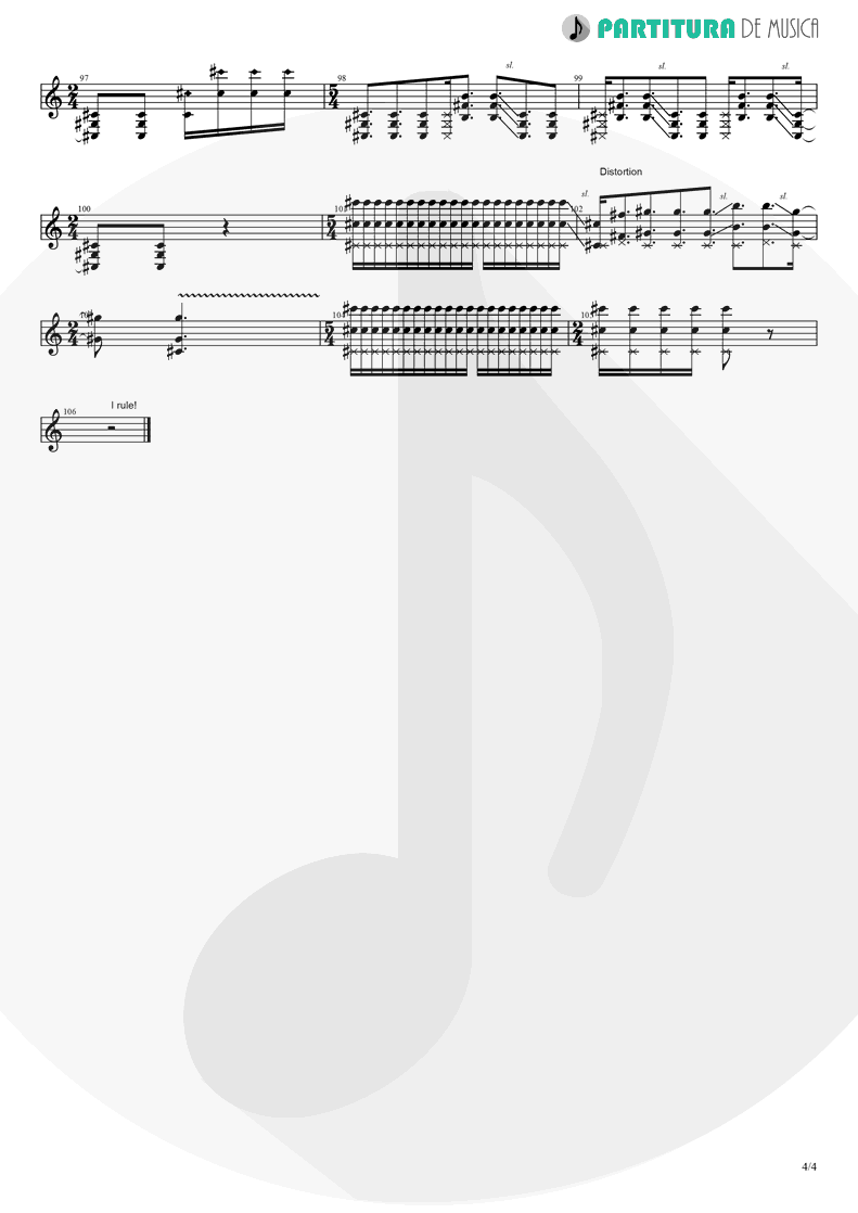 Partitura de musica de Guitarra Elétrica - The Outsider | A Perfect Circle | Thirteenth Step 2003 - pag 4