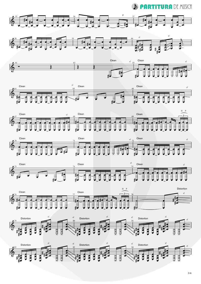 Partitura de musica de Guitarra Elétrica - The Outsider | A Perfect Circle | Thirteenth Step 2003 - pag 3