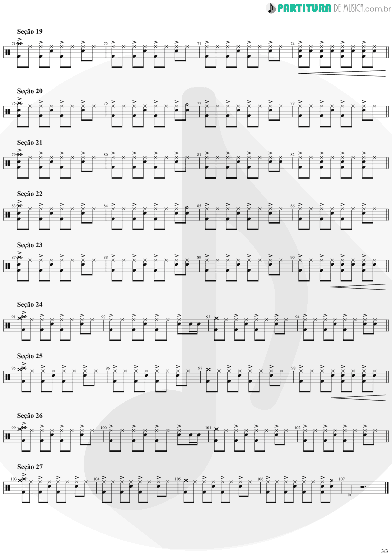 Partitura de musica de Bateria - Set Fire To The Rain | Adele | 21 2011 - pag 3