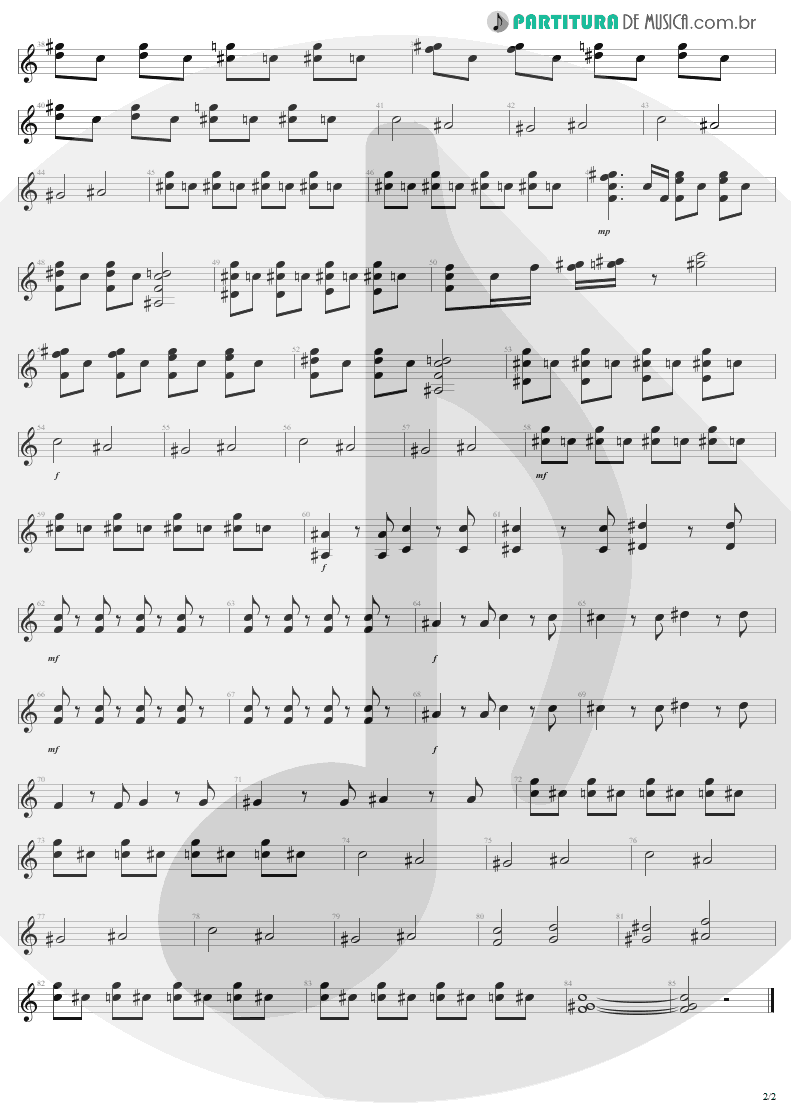 Partitura de musica de Guitarra Elétrica - Dream On | Aerosmith | Aerosmith 1973 - pag 2