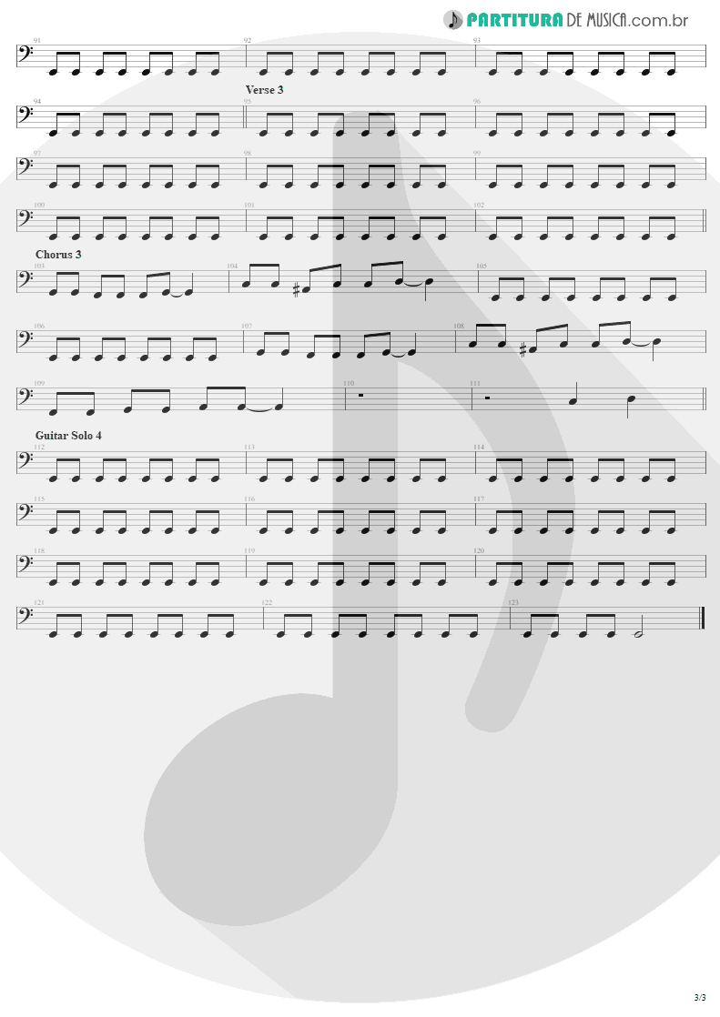 Partitura de musica de Baixo Elétrico - Same Old Song And Dance | Aerosmith | Get Your Wings 1974 - pag 3