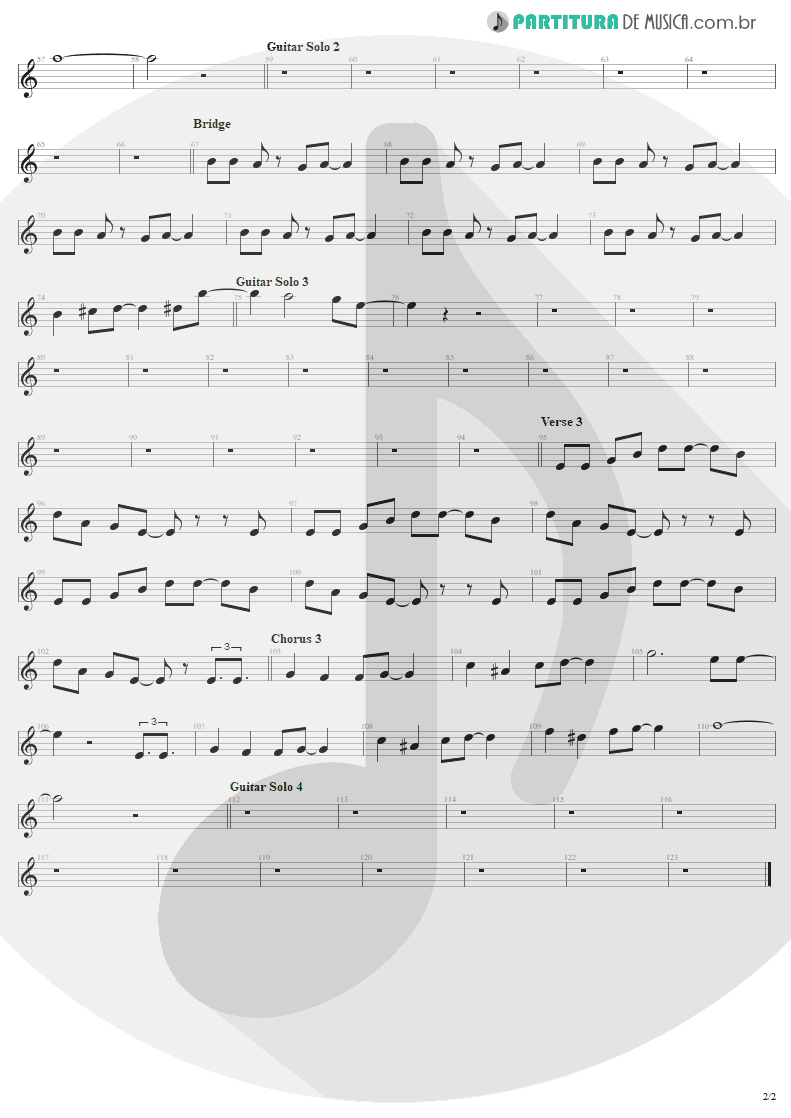 Partitura de musica de Canto - Same Old Song And Dance | Aerosmith | Get Your Wings 1974 - pag 2