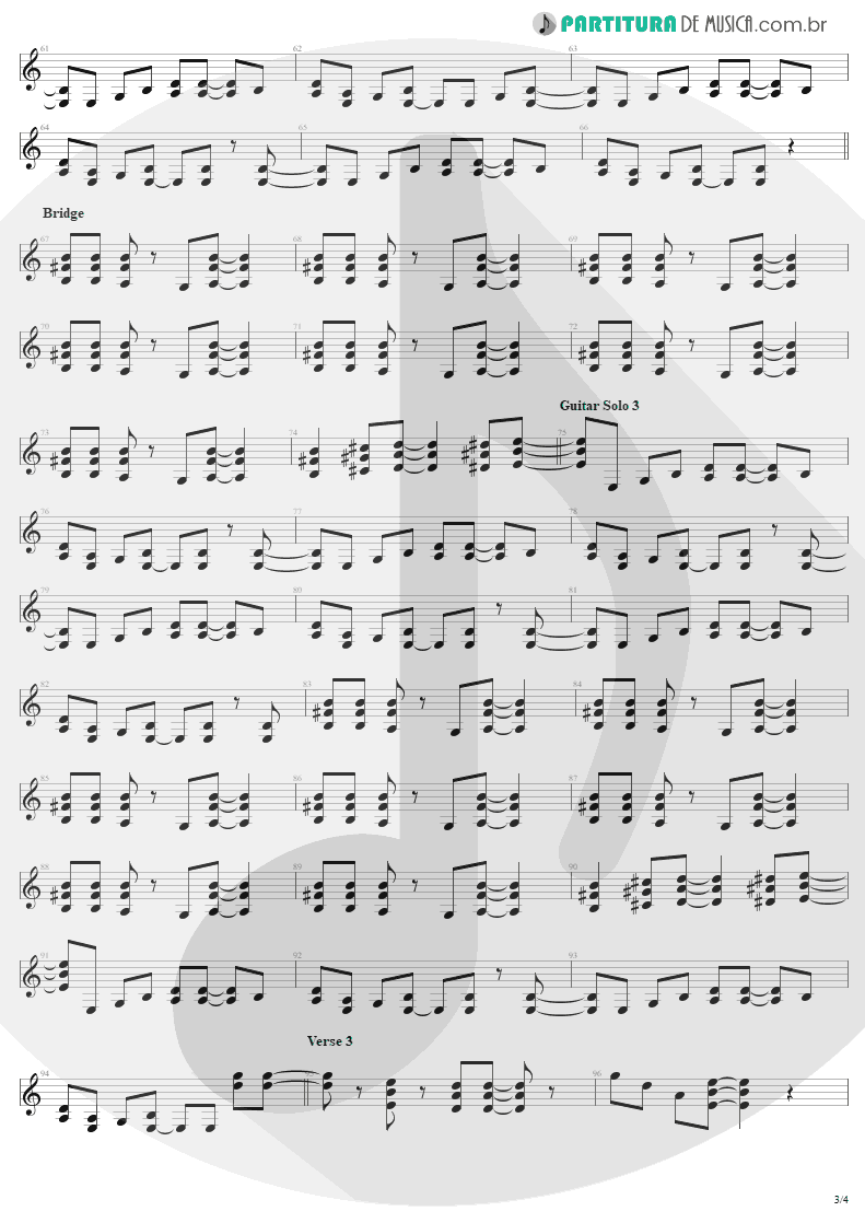 Partitura de musica de Guitarra Elétrica - Same Old Song And Dance | Aerosmith | Get Your Wings 1974 - pag 3