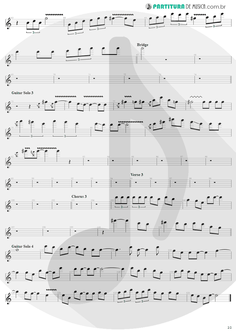 Partitura de musica de Guitarra Elétrica - Same Old Song And Dance | Aerosmith | Get Your Wings 1974 - pag 2