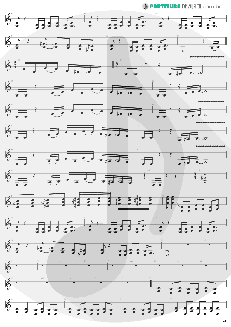 Partitura de musica de Guitarra Elétrica - Train Kept A Rollin' | Aerosmith | Get Your Wings 1974 - pag 2