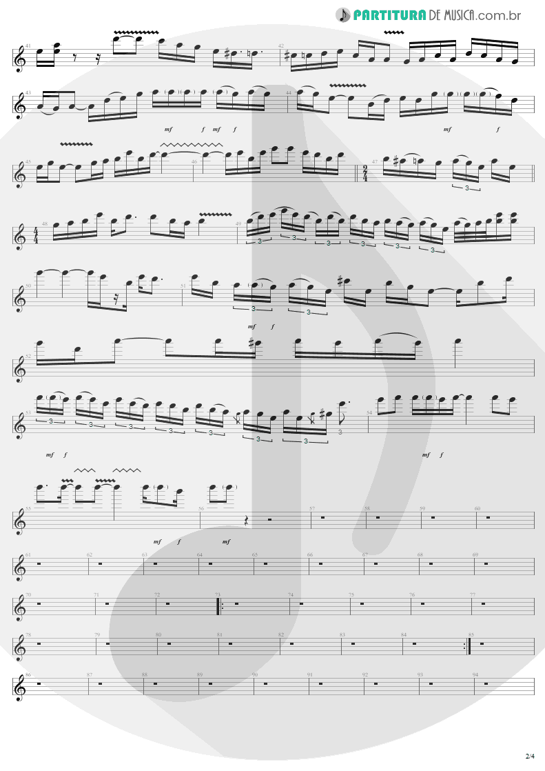 Partitura de musica de Guitarra Elétrica - Train Kept A Rollin' | Aerosmith | Get Your Wings 1974 - pag 2