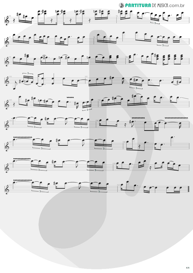 Partitura de musica de Guitarra Elétrica - Sweet Emotion | Aerosmith | Toys In The Attic 1975 - pag 4