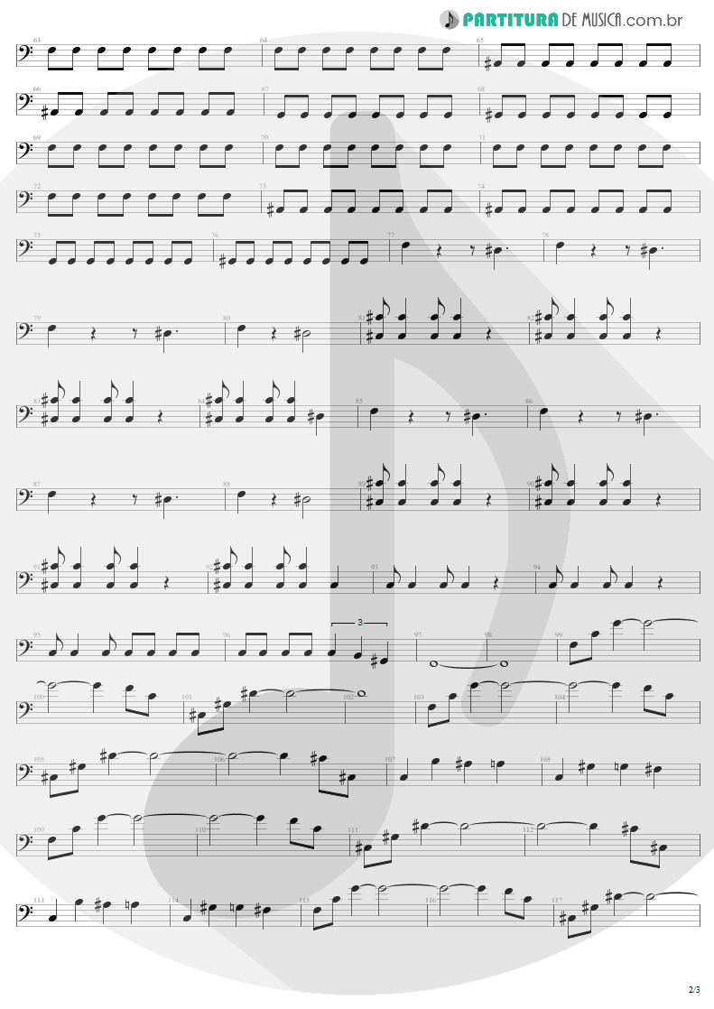 Partitura de musica de Baixo Elétrico - Kings and Queens | Aerosmith | Draw the Line 1977 - pag 2