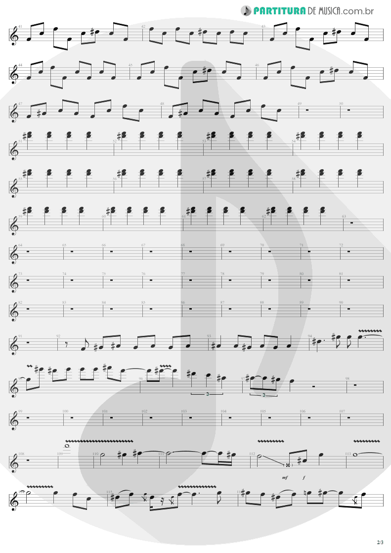 Partitura de musica de Guitarra Elétrica - Kings and Queens | Aerosmith | Draw the Line 1977 - pag 2