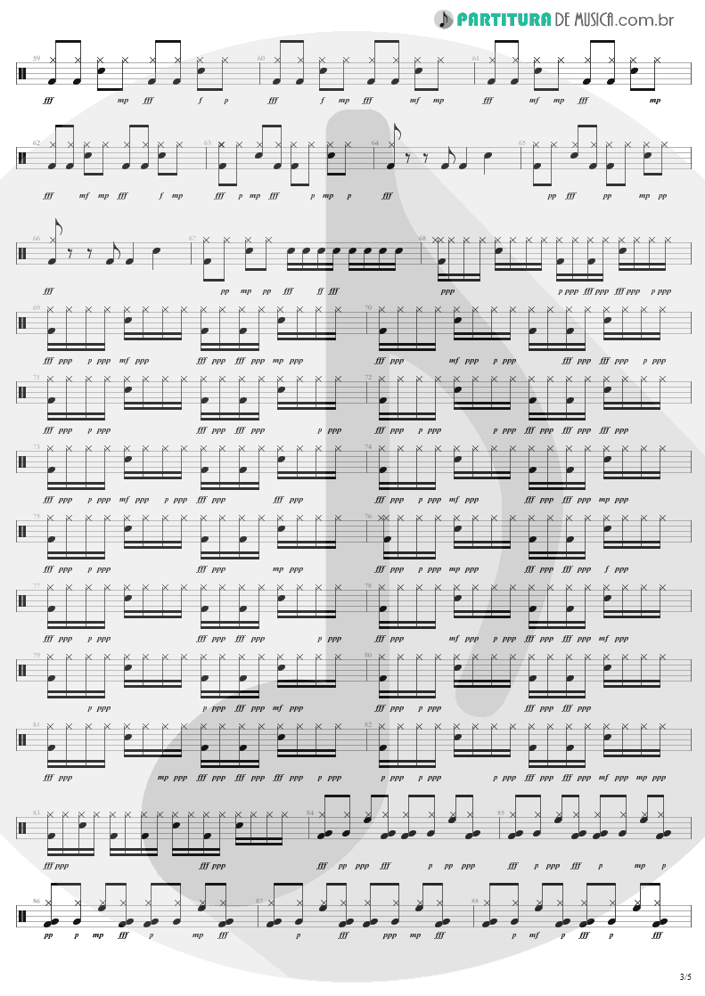 Partitura de musica de Bateria - Dude Looks Like A Lady | Aerosmith | Permanent Vacation 1987 - pag 3