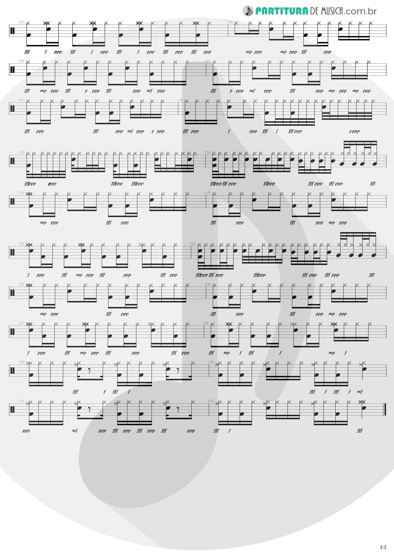 Partitura de musica de Bateria - Dude Looks Like A Lady | Aerosmith | Permanent Vacation 1987 - pag 5