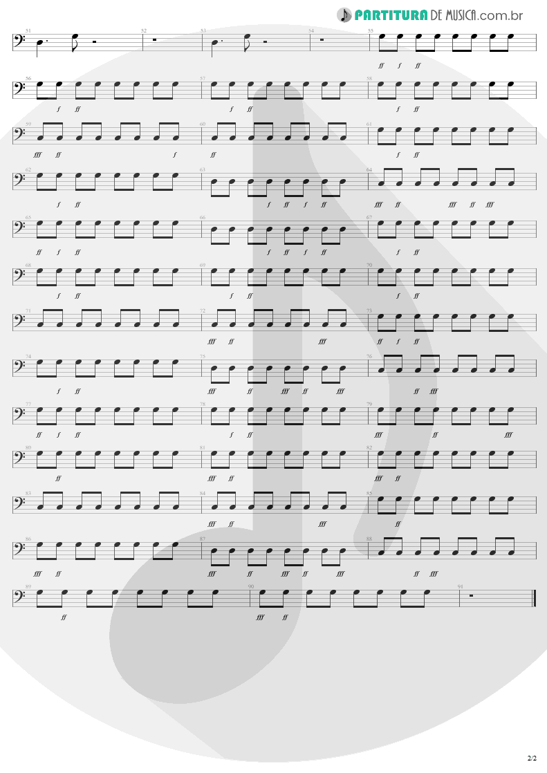 Partitura de musica de Baixo Elétrico - I'm Down | Aerosmith | Permanent Vacation 1987 - pag 2