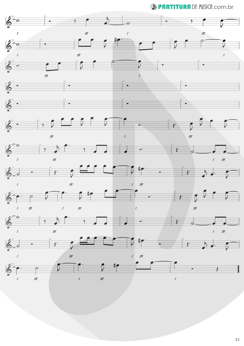 Partitura de musica de Canto - I'm Down | Aerosmith | Permanent Vacation 1987 - pag 2