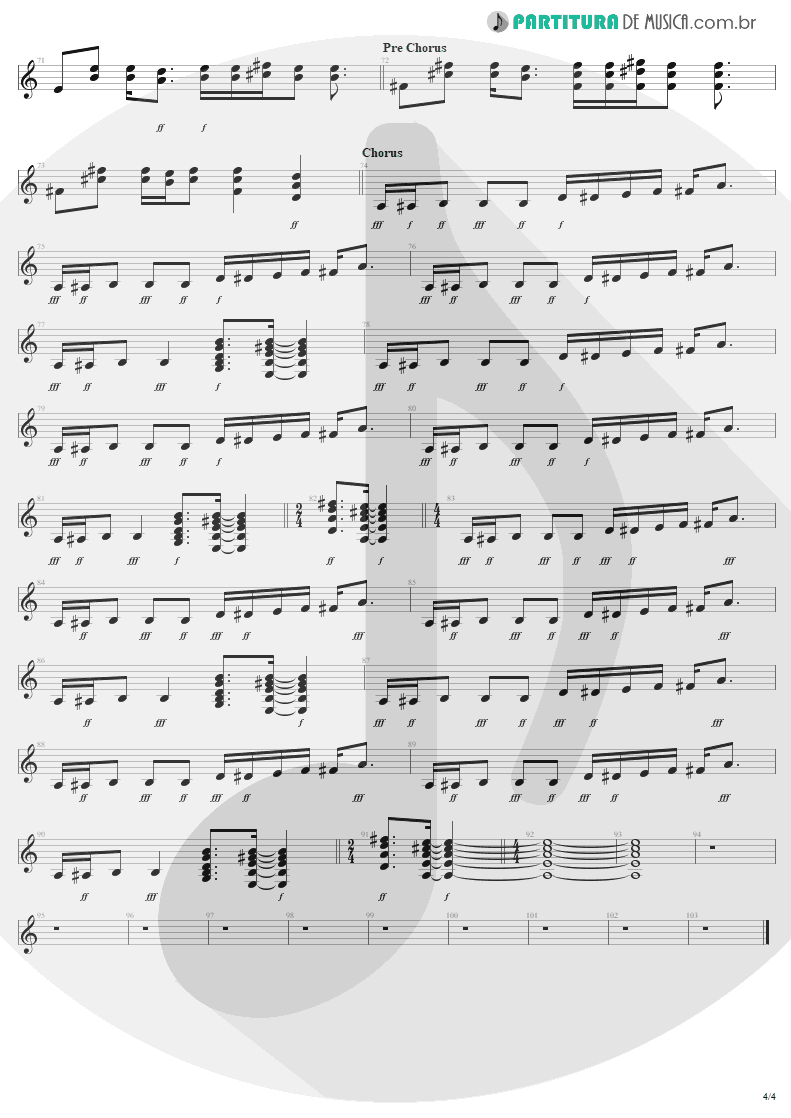 Partitura de musica de Guitarra Elétrica - Rag Doll | Aerosmith | Permanent Vacation 1987 - pag 4