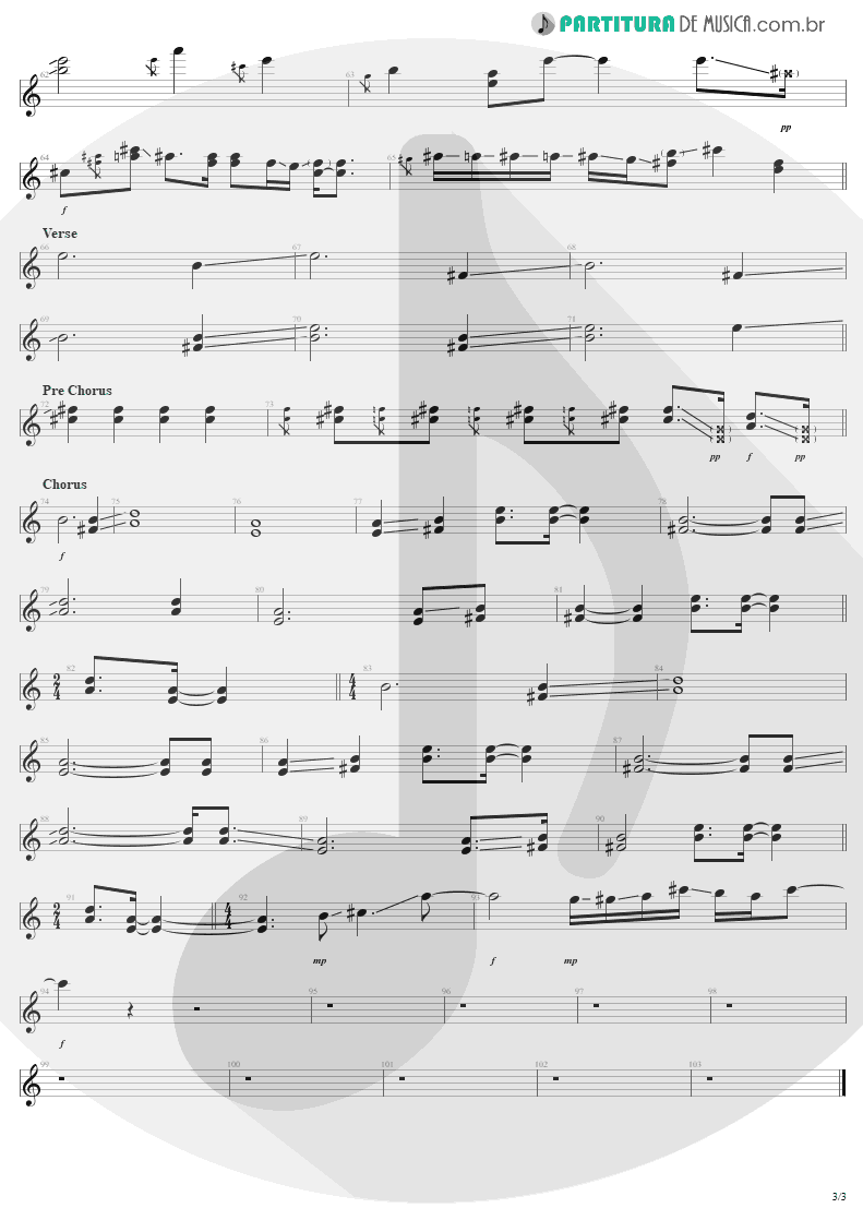 Partitura de musica de Guitarra Elétrica - Rag Doll | Aerosmith | Permanent Vacation 1987 - pag 3