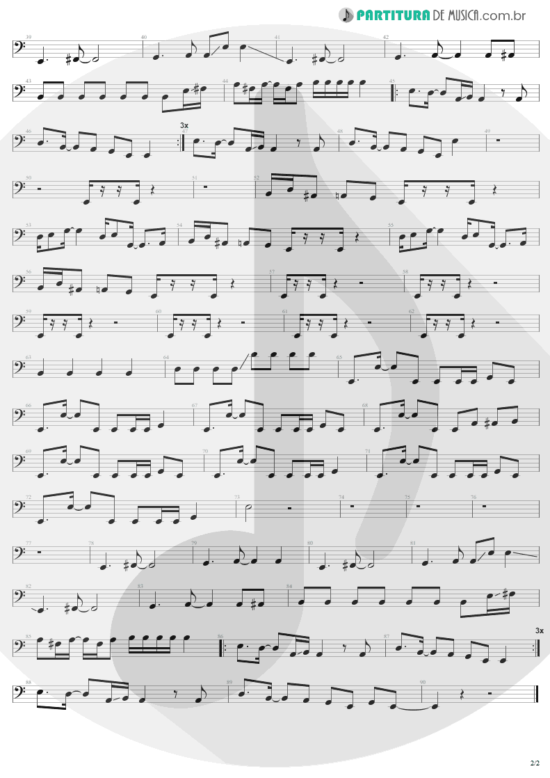 Partitura de musica de Baixo Elétrico - Eat The Rich | Aerosmith | Get A Grip 1993 - pag 2