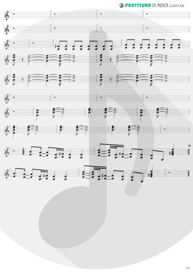 Partitura de musica de Guitarra Elétrica - Eat The Rich | Aerosmith | Get A Grip 1993 - pag 2