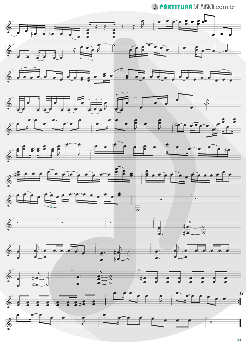 Partitura de musica de Guitarra Elétrica - Eat The Rich | Aerosmith | Get A Grip 1993 - pag 3