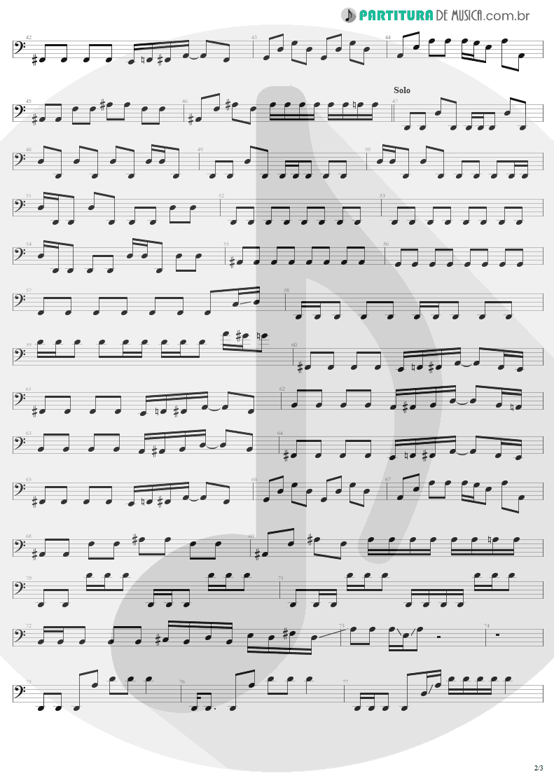 Partitura de musica de Baixo Elétrico - Livin' On The Edge | Aerosmith | Get A Grip 1993 - pag 2