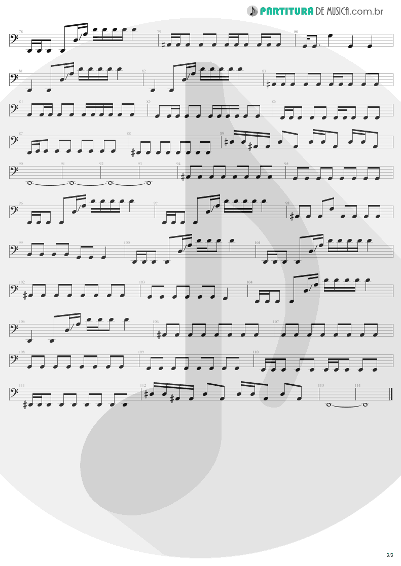 Partitura de musica de Baixo Elétrico - Livin' On The Edge | Aerosmith | Get A Grip 1993 - pag 3