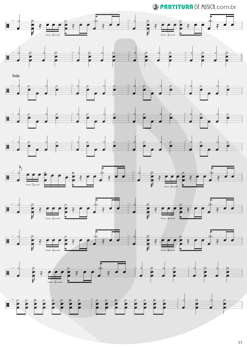 Partitura de musica de Bateria - Livin' On The Edge | Aerosmith | Get A Grip 1993 - pag 2