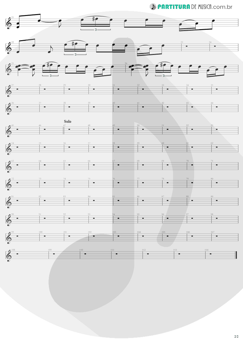 Partitura de musica de Guitarra Elétrica - Livin' On The Edge | Aerosmith | Get A Grip 1993 - pag 2