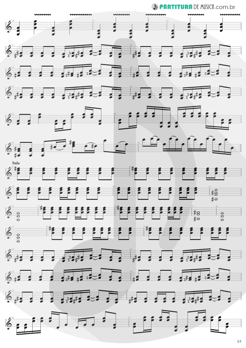 Partitura de musica de Guitarra Elétrica - Livin' On The Edge | Aerosmith | Get A Grip 1993 - pag 2