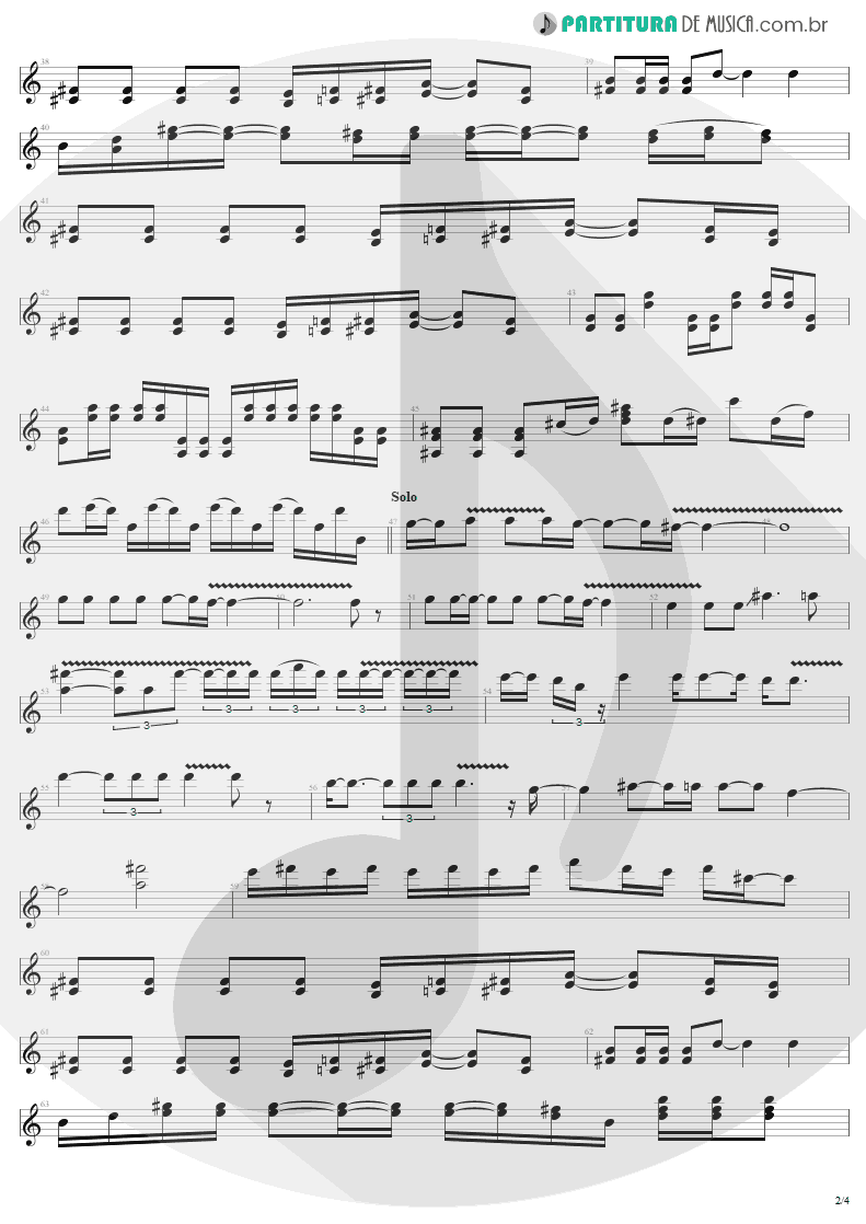 Partitura de musica de Guitarra Elétrica - Livin' On The Edge | Aerosmith | Get A Grip 1993 - pag 2