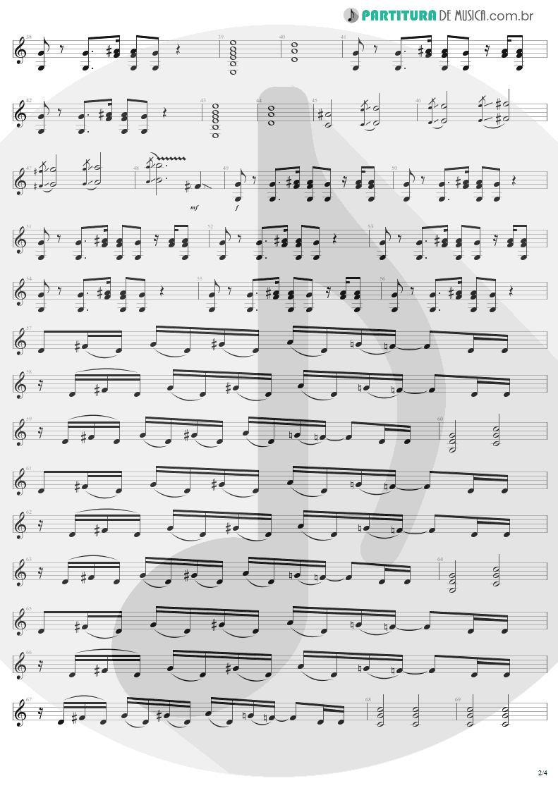 Partitura de musica de Guitarra Elétrica - Shut Up And Dance | Aerosmith | Get A Grip 1993 - pag 2